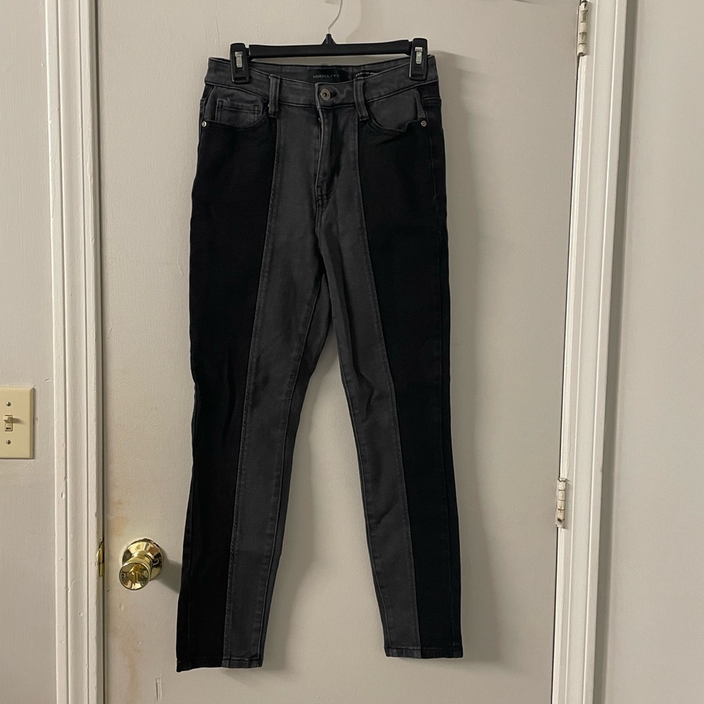 Kendall & Kylie Black and Gray Pants